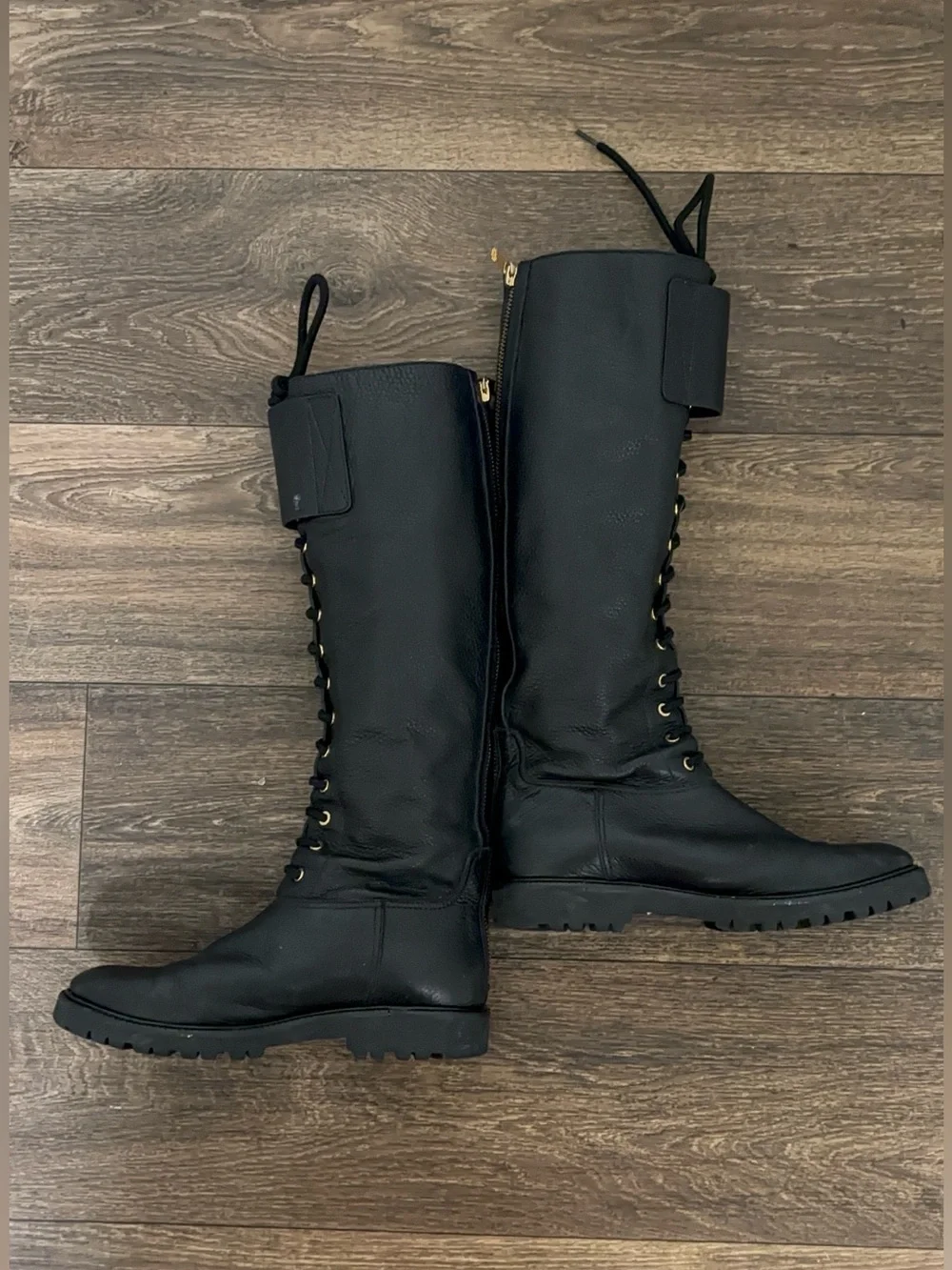 Tory Burch Leather Knee-High Combat Boots